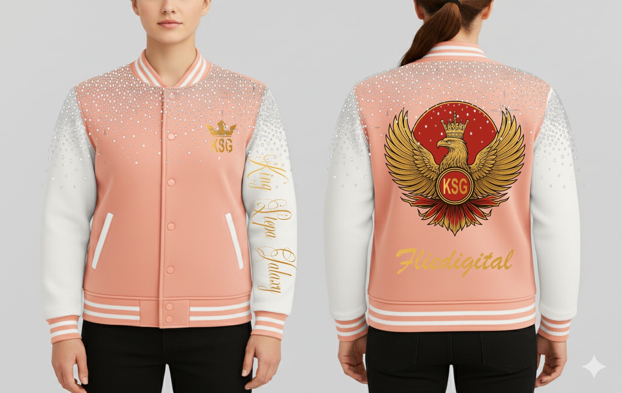 Kween Stepa Galaxy                                   (Twin Flame Edition) Letterman Jacket