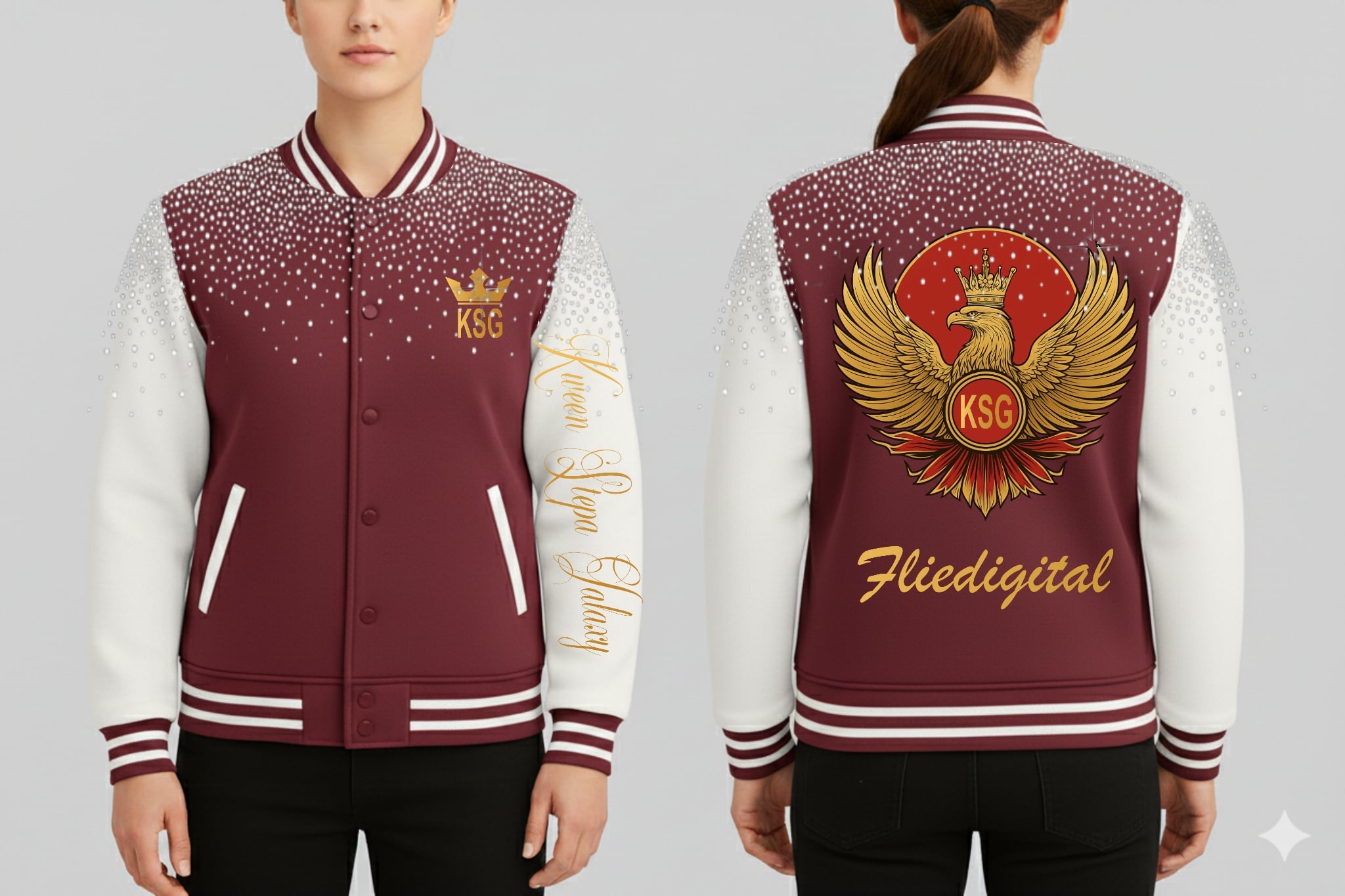 Kween Stepa Galaxy                                   (Twin Flame Edition) Letterman Jacket