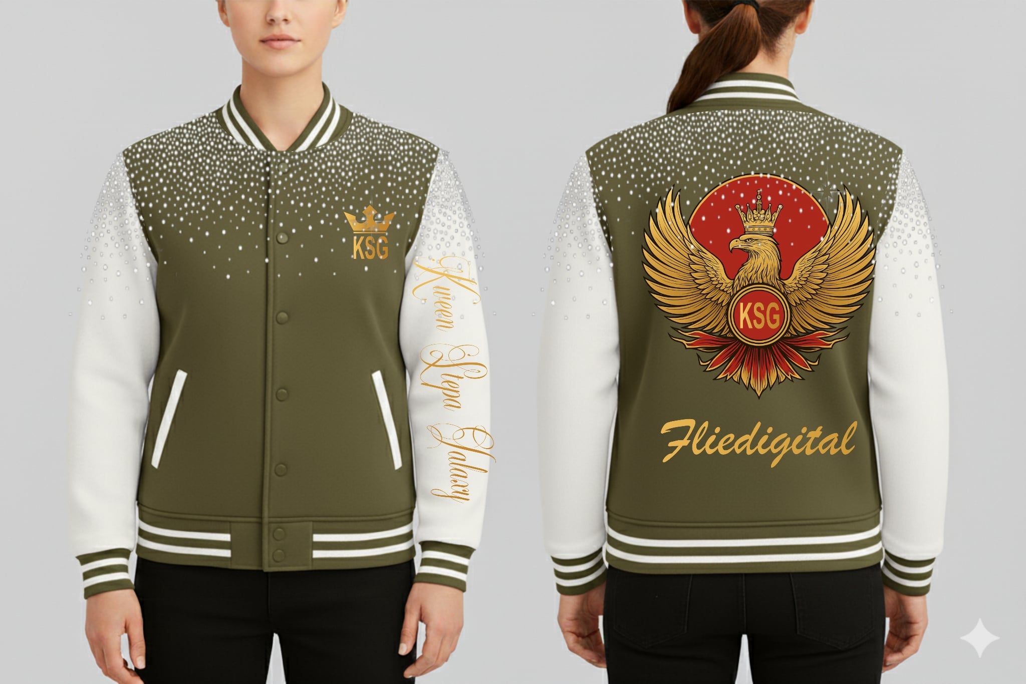 Kween Stepa Galaxy                                   (Twin Flame Edition) Letterman Jacket