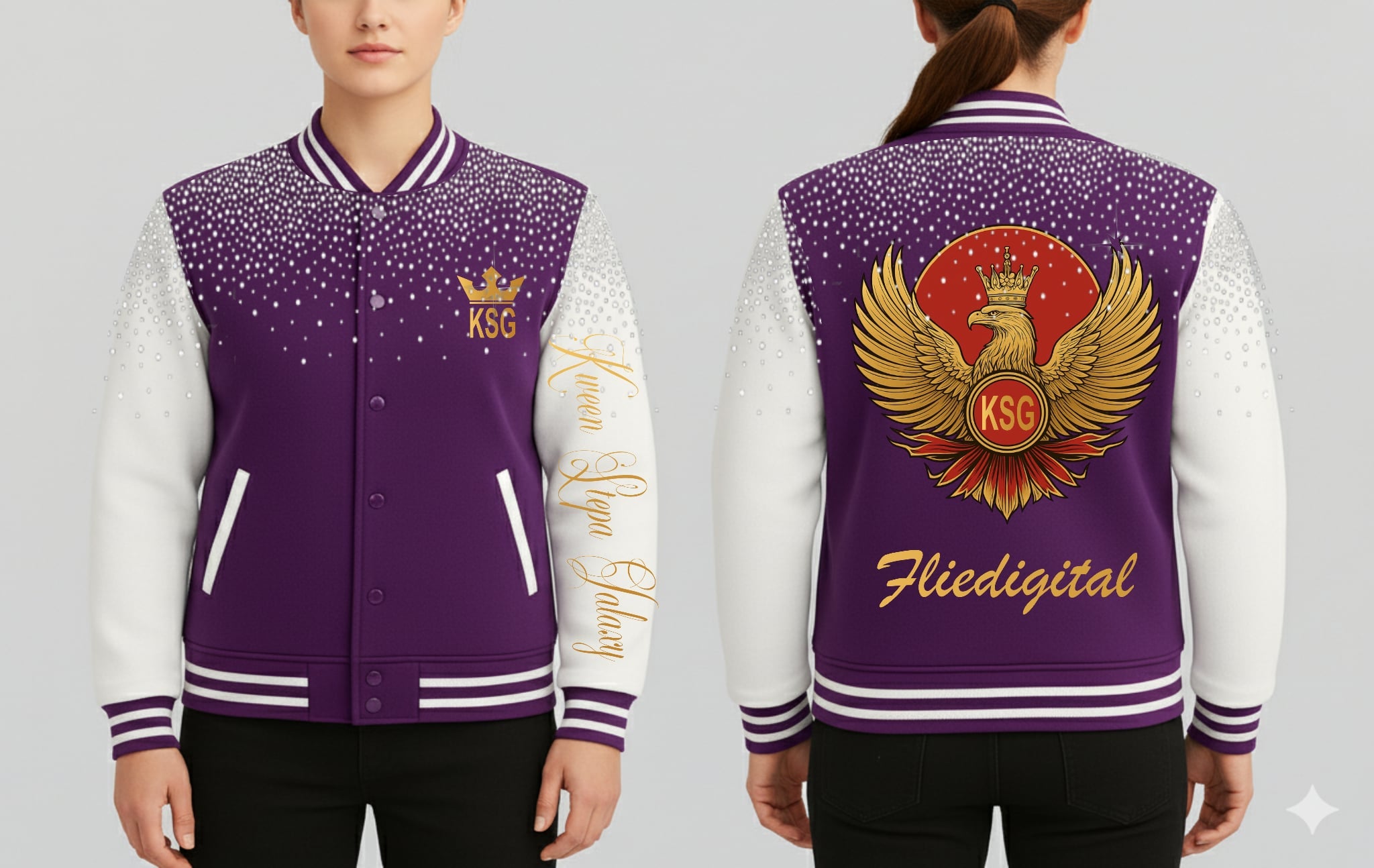 Kween Stepa Galaxy                                   (Twin Flame Edition) Letterman Jacket
