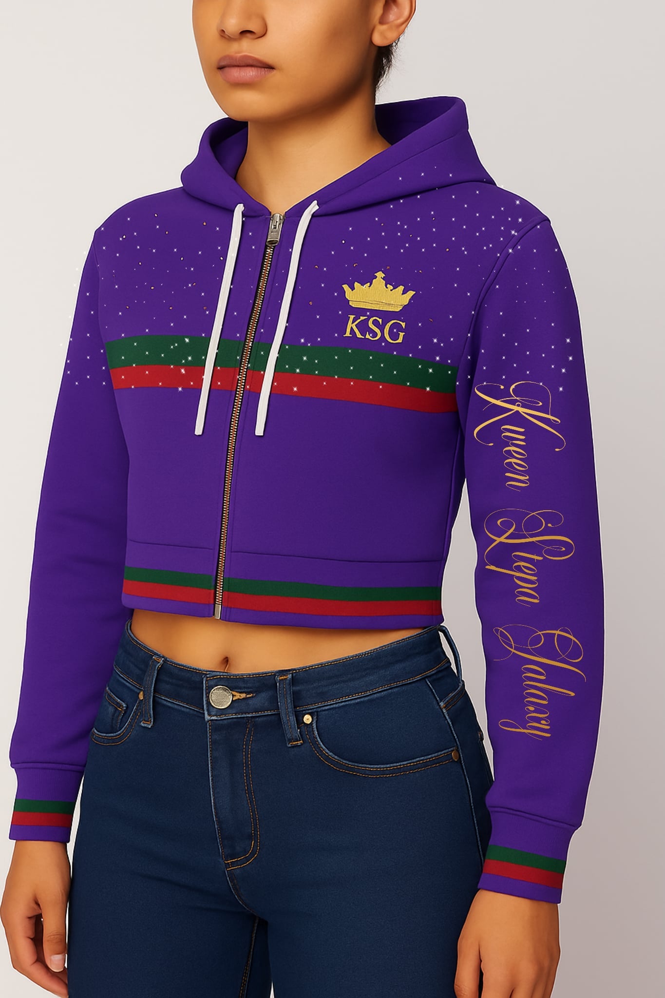 Kween Stepa Galaxy Crop Top Hoodie