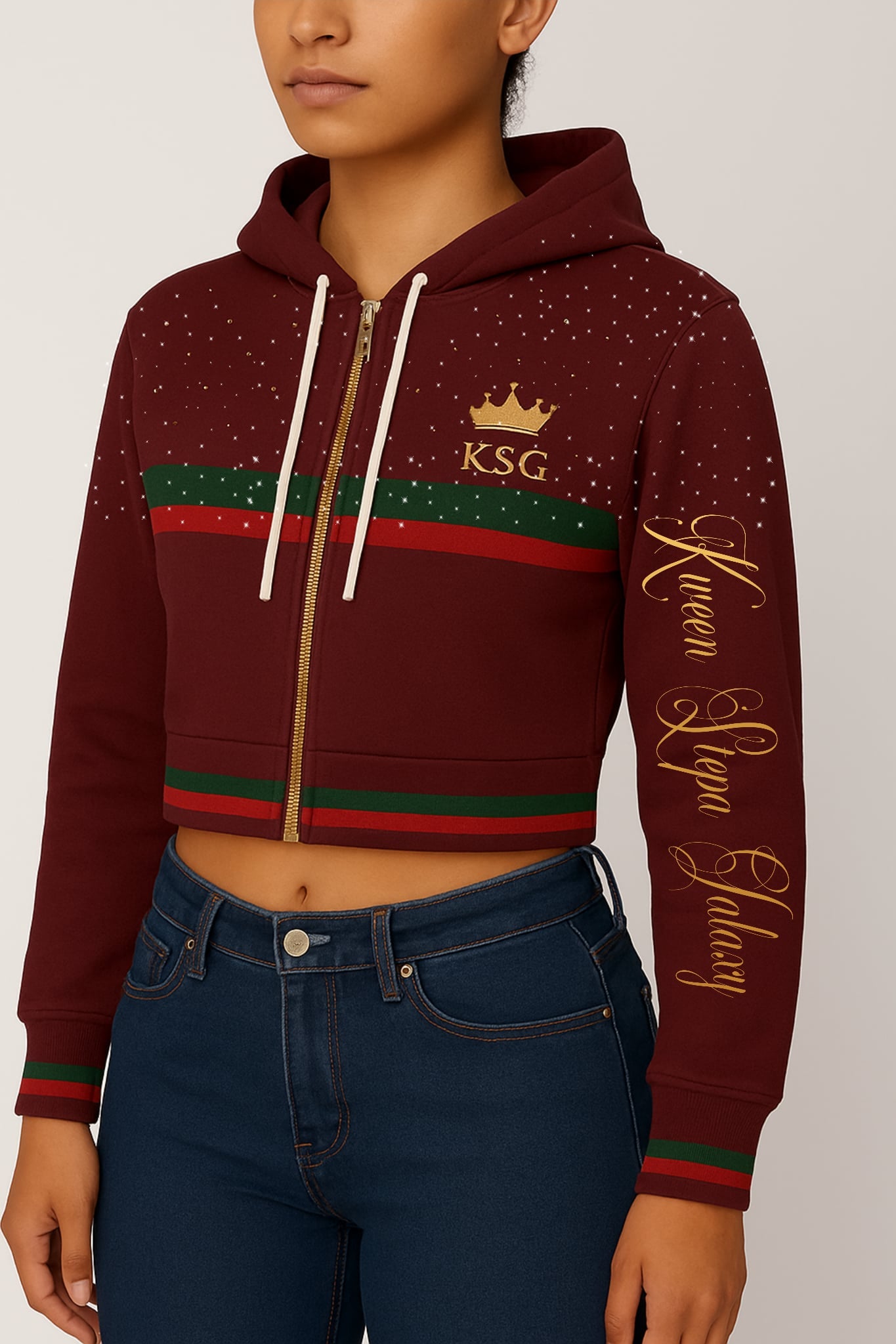 Kween Stepa Galaxy Crop Top Hoodie