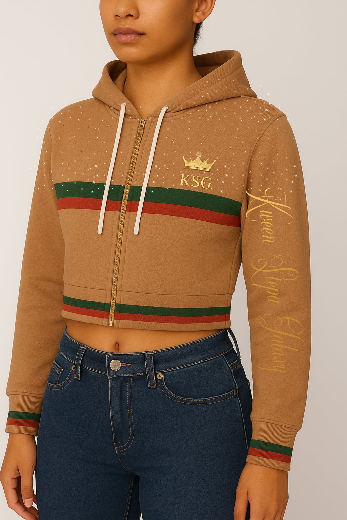 Kween Stepa Galaxy Crop Top Hoodie